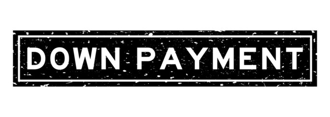Fototapeta premium Grunge black down payment word square rubber seal stamp on white background