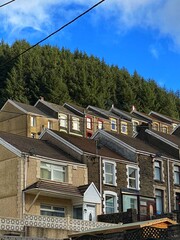 Houses on a slope, South Wales.