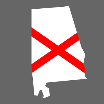 Vector map of Alabama. High detailed illustration. Country of the United States of America. Flat style. Vector