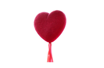 red heart shape isolated on white