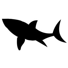 shark silhouette ,on white background, vector