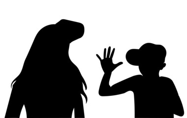 people wearing virtual reality glasses silhouette