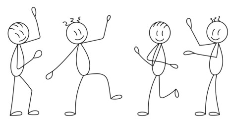 figure people dancing ,contour,on white background vector