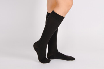 Medical Compression Stockings for varicose veins and venouse therapy. Compression Hosiery. Sock for...
