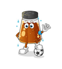 pepper powder playing soccer illustration. character vector