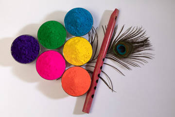 Dry Color powders for Indian festival of color Holi.