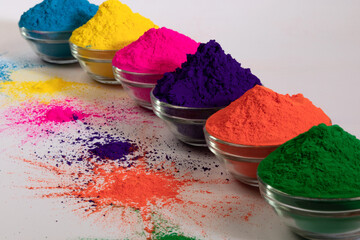 Dry Color powders for Indian festival of color Holi.