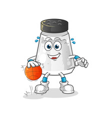 salt shaker dribble basketball character. cartoon mascot vector