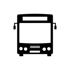 Bus icon. Simple abstract plan icon in black. Vector illustration for graphic design