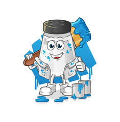salt shaker painter illustration. character vector