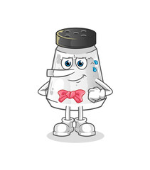salt shaker lie like Pinocchio character. cartoon mascot vector