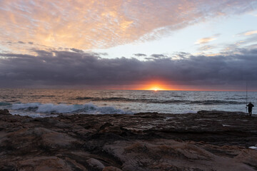 Fototapeta na wymiar Early morning sunrise on the coast of South Africa