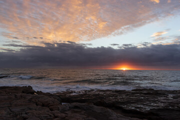 Early morning sunrise on the coast of South Africa