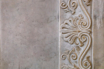 ornament on white marble. background texture