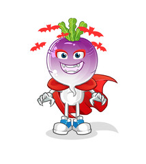 turnip head cartoon Dracula illustration. character vector