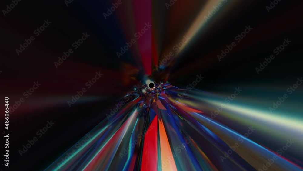 Poster geometric glowing lines 3d render of crystals with optical highlights. futuristic hyper transition i
