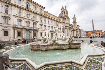 Naklejka na ściany i meble Piazza Navona in Rome. travel. Italy. fountain