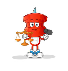 push pin head cartoon lawyer cartoon. cartoon mascot vector