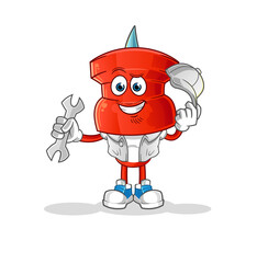 push pin head cartoon mechanic cartoon. cartoon mascot vector