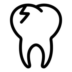 Decayed Tooth Flat Icon Isolated On White Background