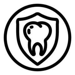 Tooth Protection Flat Icon Isolated On White Background