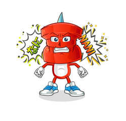 push pin head cartoon anime angry vector. cartoon character