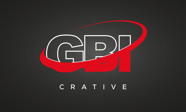 GBI letters creative technology logo with 360 symbol vector art template design