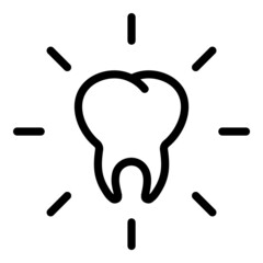 Obraz premium Shining Tooth Flat Icon Isolated On White Background