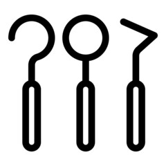Dentist Tools Flat Icon Isolated On White Background