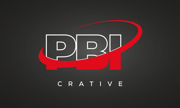 PBI letters creative technology logo with 360 symbol vector art template design