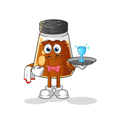 pepper powder waiter cartoon. cartoon mascot vector