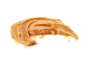 peanut butter on white background isolated
