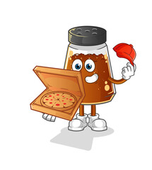 pepper powder pizza delivery boy vector. cartoon character