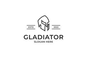 Fototapeta premium Warrior logo design vector. Creative warrior knight emblem inspiration