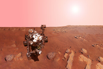 Mars explores the surface of the planet. Elements of this image were furnished by NASA