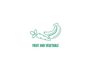 Fototapeta premium Fruit and vegetable icon vector illustration 