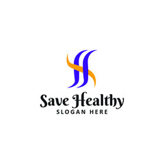 abstract save healthy logo vector design concept inspiration, healthy logo vector design template with modern, unique and colorful styles isolated on white background. 