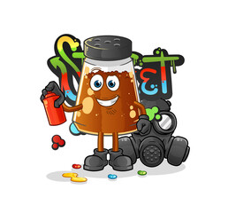 pepper powder graffiti artist vector. cartoon character