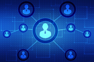 Business Network Concept Background, Social Networks and interaction concept, Digital Abstract Technology background, Social connection and networking background