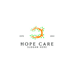 creative hope care logo vector design template, modern tree logo vector design illustration with simple, elegant and minimalist styles isolated on white background.