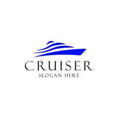 simple cruiser logo vector design template, mature cruiser logo vector illustration design concept ideas with line art, minimalist and unique styles. 