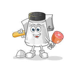 salt shaker Butcher illustration. character vector