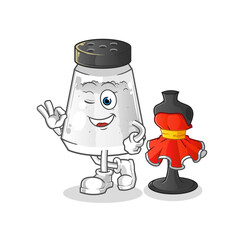 salt shaker fashion designer vector. cartoon character