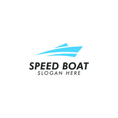 creative speed boat logo vector design illustration. simple speed boat logo vector design inspiration concept isolated on white background. 