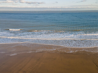 Aerial photography of the sea, beaches and waves