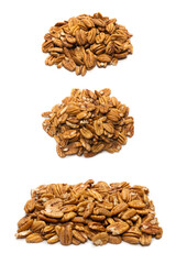 Pecan-nut isolated on white background.