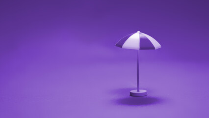 Purple umbrella on a purple background.