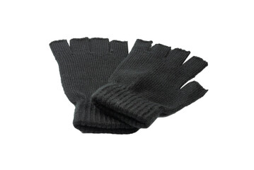 Black gloves isolated on a white background.