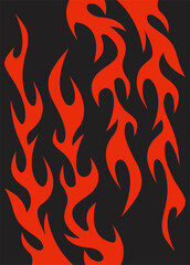 Simple red flame pattern set