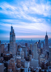 Fototapeta na wymiar Manhattan skyline and grey weather